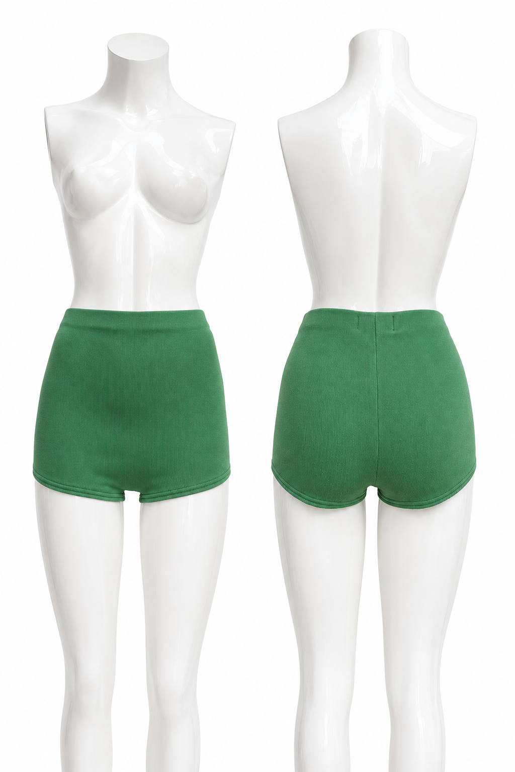 Essential Ribbed Shorts – Forest Green