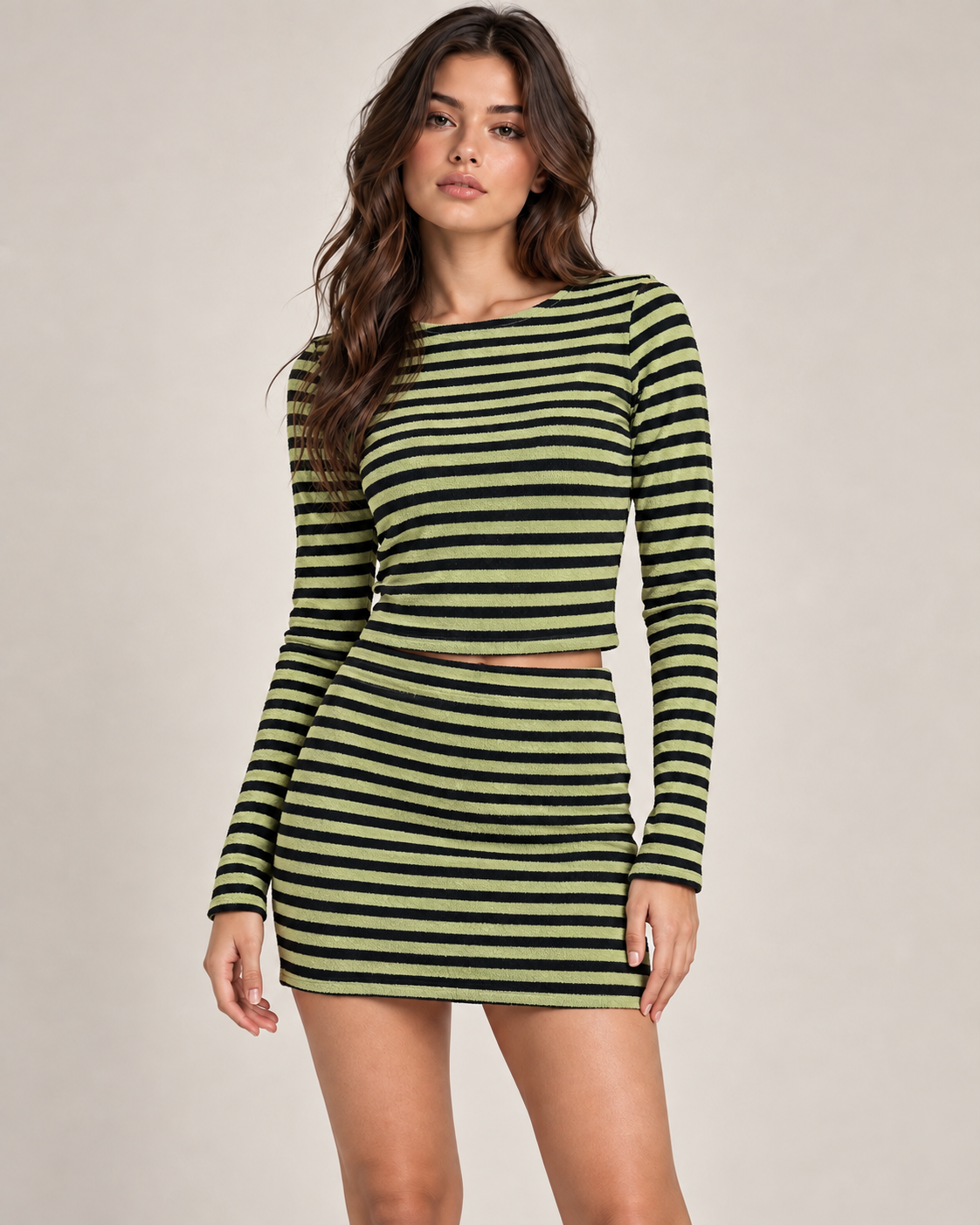 DLuxe Limited Edition Towelling Stripe Co-Ord Set
