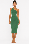 Essential Ribbed Midi Skirt – Forest Green