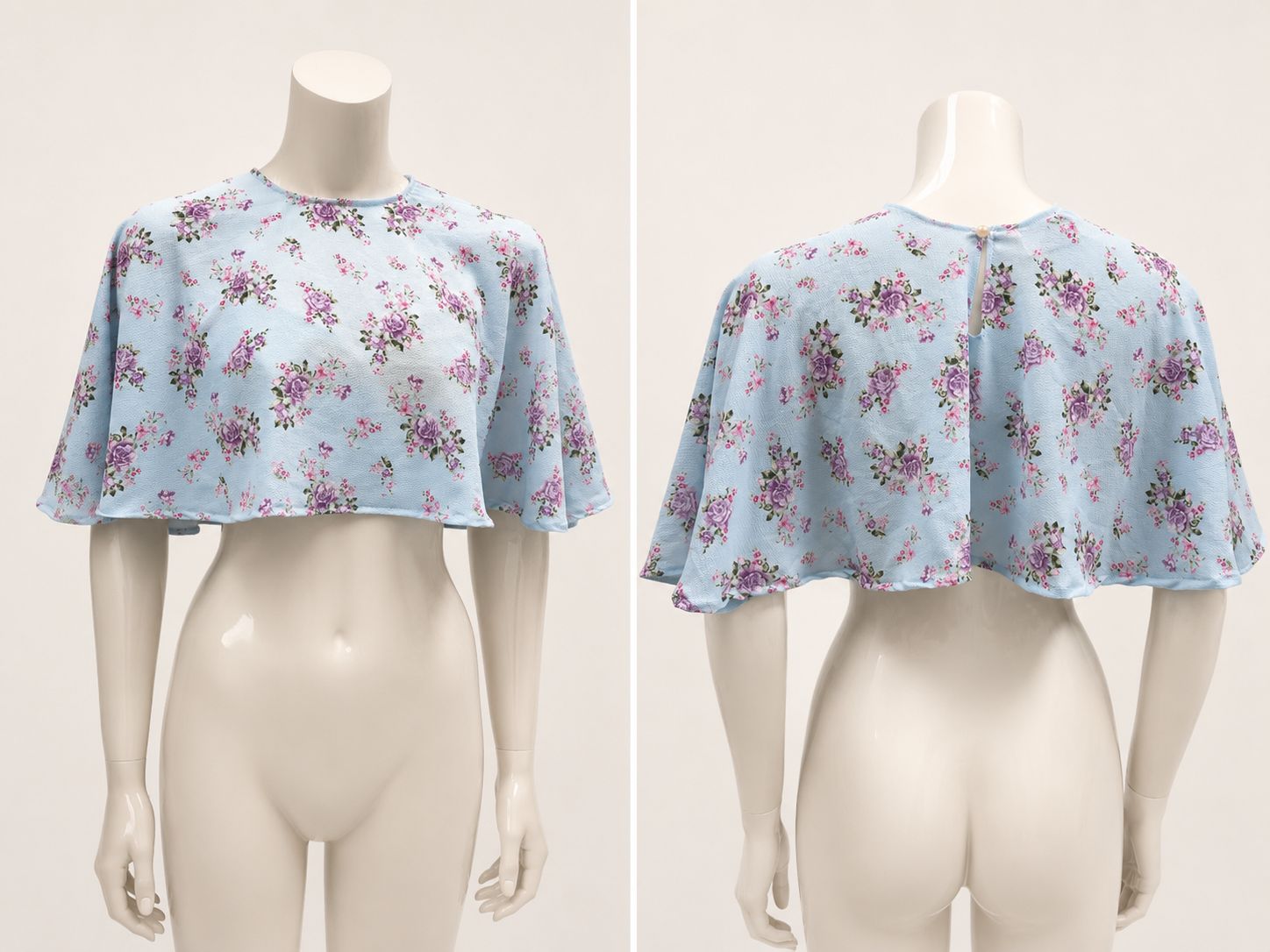 Floral Print Cape Top