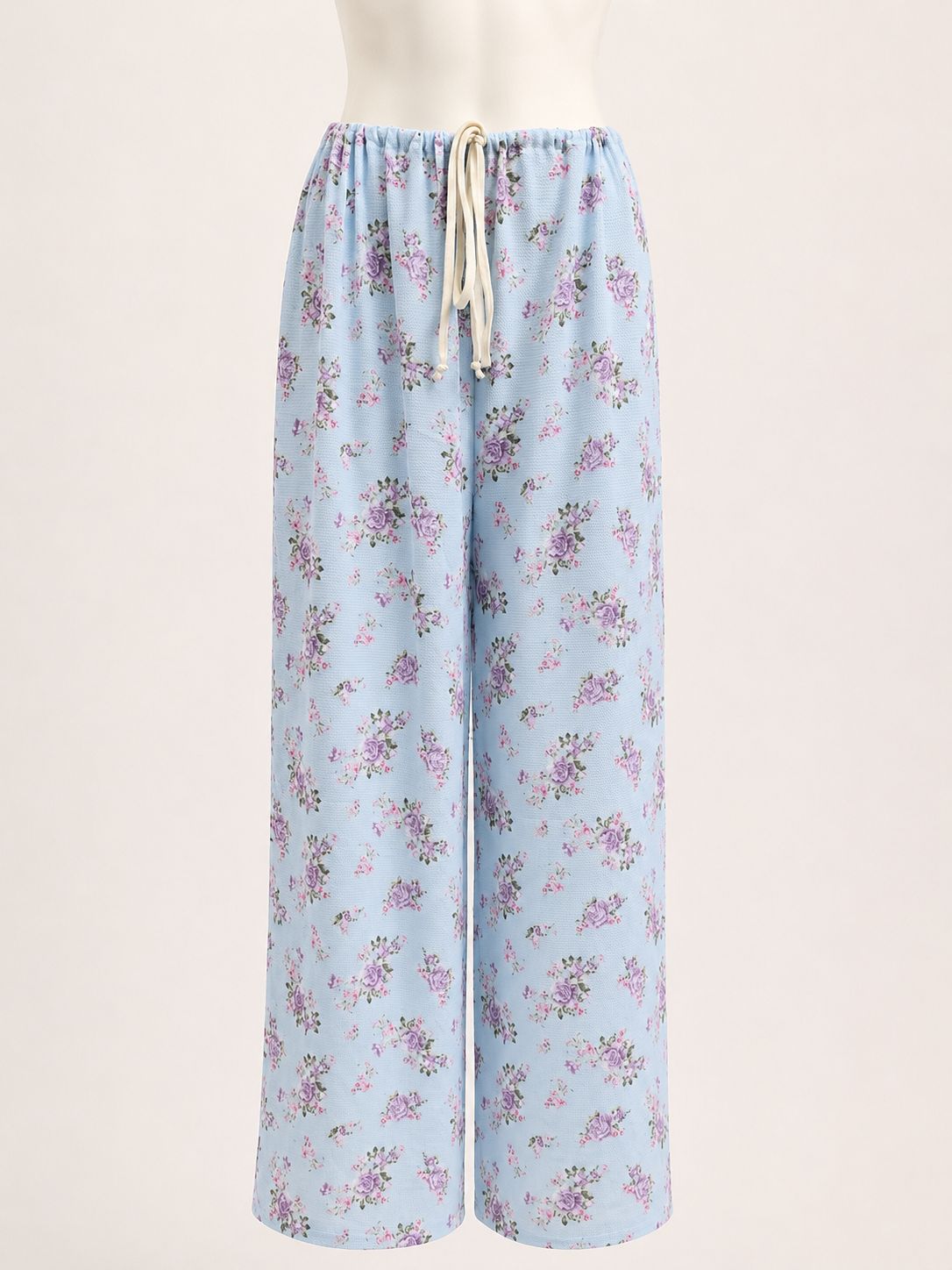 Floral Print Wide Leg Trousers