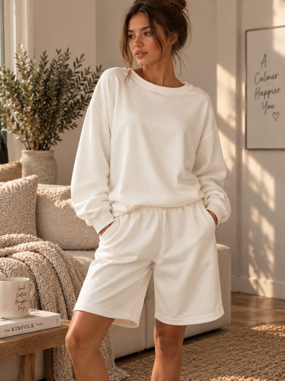 Ivory Oversized Sweatshirt – Handmade in the UK | DLuxe