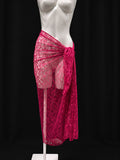 Hot Pink Lace Sarong Wrap Skirt